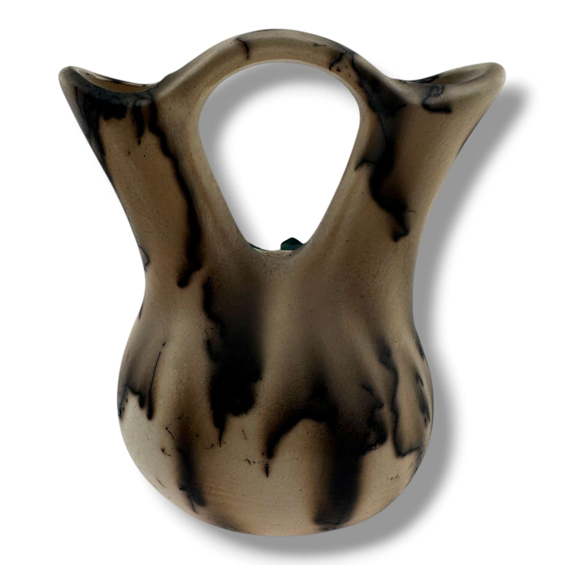 Horsehair Handmade Small Wedding Vase with Sculpted Sunface by Luna - SunWest Treasures