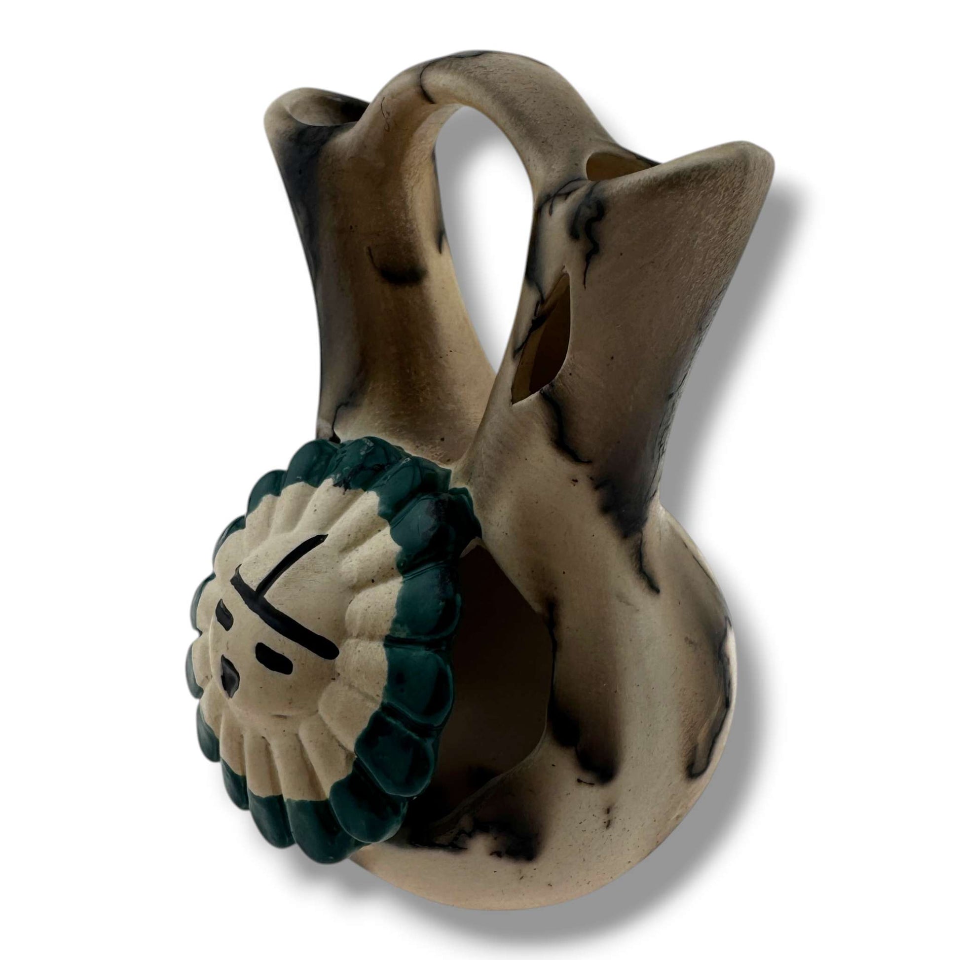Horsehair Handmade Small Wedding Vase with Sculpted Sunface by Luna - SunWest Treasures