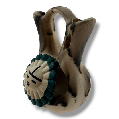 Horsehair Handmade Small Wedding Vase with Sculpted Sunface by Luna - SunWest Treasures