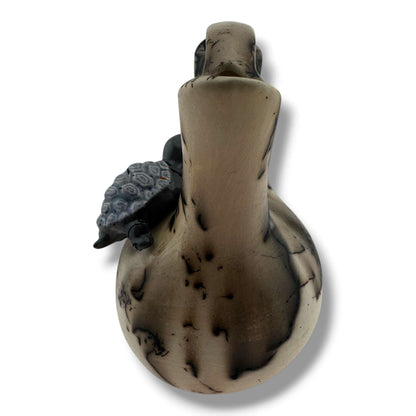 Handcrafted Horsehair Small Wedding Vase with Sculpted Purple Turtle Inset - SunWest Treasures