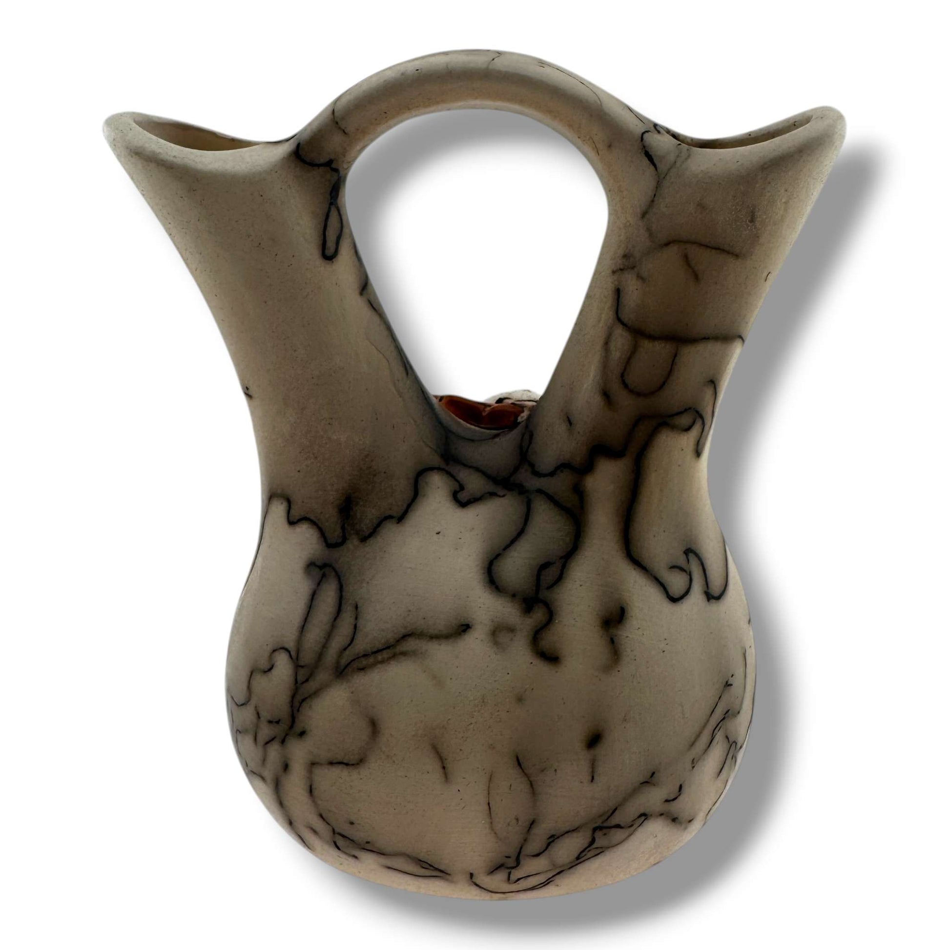 Handcrafted Horsehair Small Wedding Vase with Sculpted Kokopelli - SunWest Treasures
