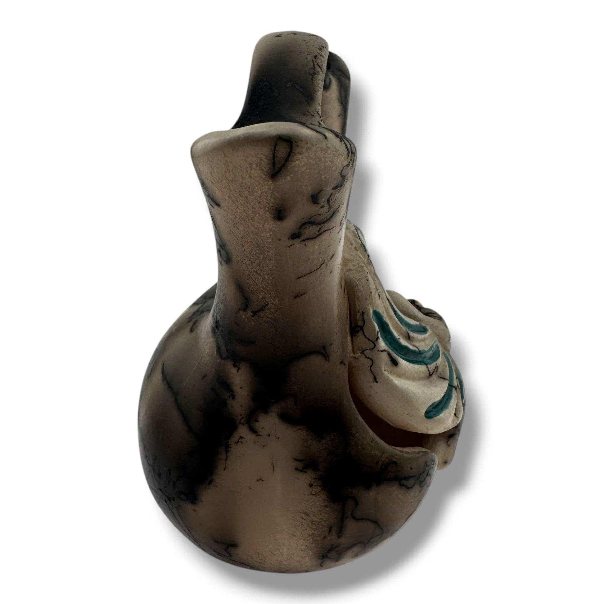 Handcrafted Small Horsehair Wedding Vase with Sculpted Eagle Motif - SunWest Treasures