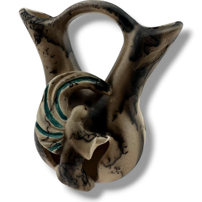 Handcrafted Small Horsehair Wedding Vase with Sculpted Eagle Motif - SunWest Treasures