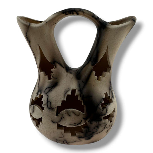 Handcrafted Horsehair Small Wedding Vase with Intricate Cutouts - SunWest Treasures