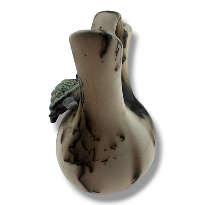 Small Handcrafted Horsehair Wedding Vase with Sculpted Sea Turtle By Luna - SunWest Treasures