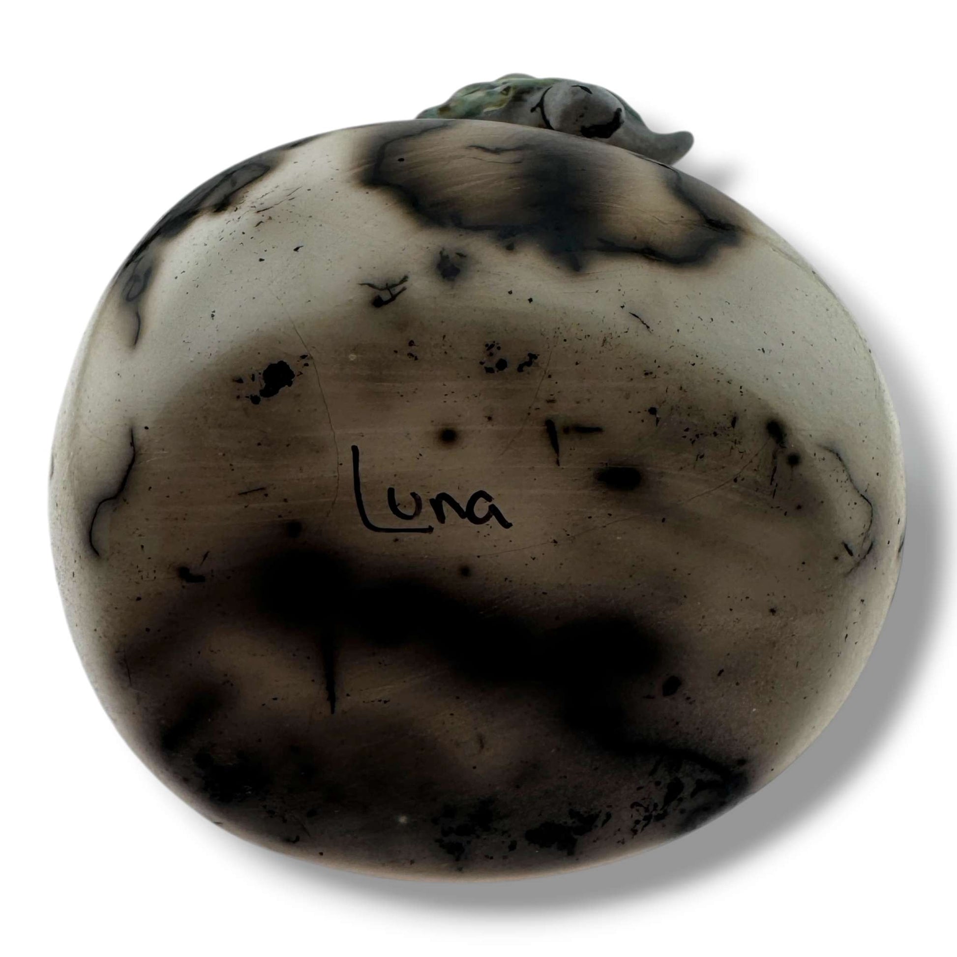 Small Handcrafted Horsehair Wedding Vase with Sculpted Sea Turtle By Luna - SunWest Treasures