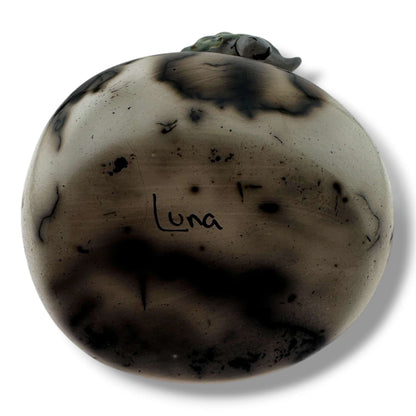 Small Handcrafted Horsehair Wedding Vase with Sculpted Sea Turtle By Luna - SunWest Treasures