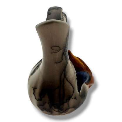 Small Handcrafted Horsehair Wedding Vase with Sculpted Hummingbird By Luna - SunWest Treasures