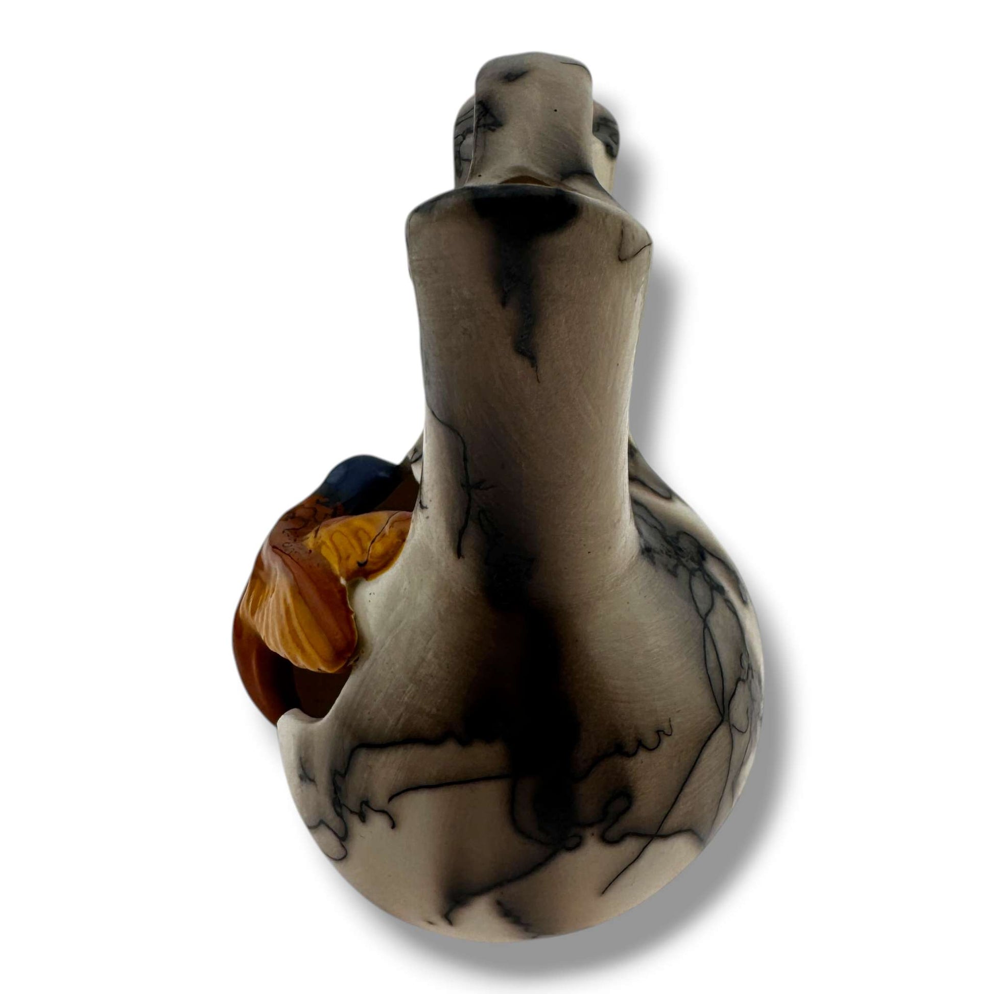 Small Handcrafted Horsehair Wedding Vase with Sculpted Hummingbird By Luna - SunWest Treasures