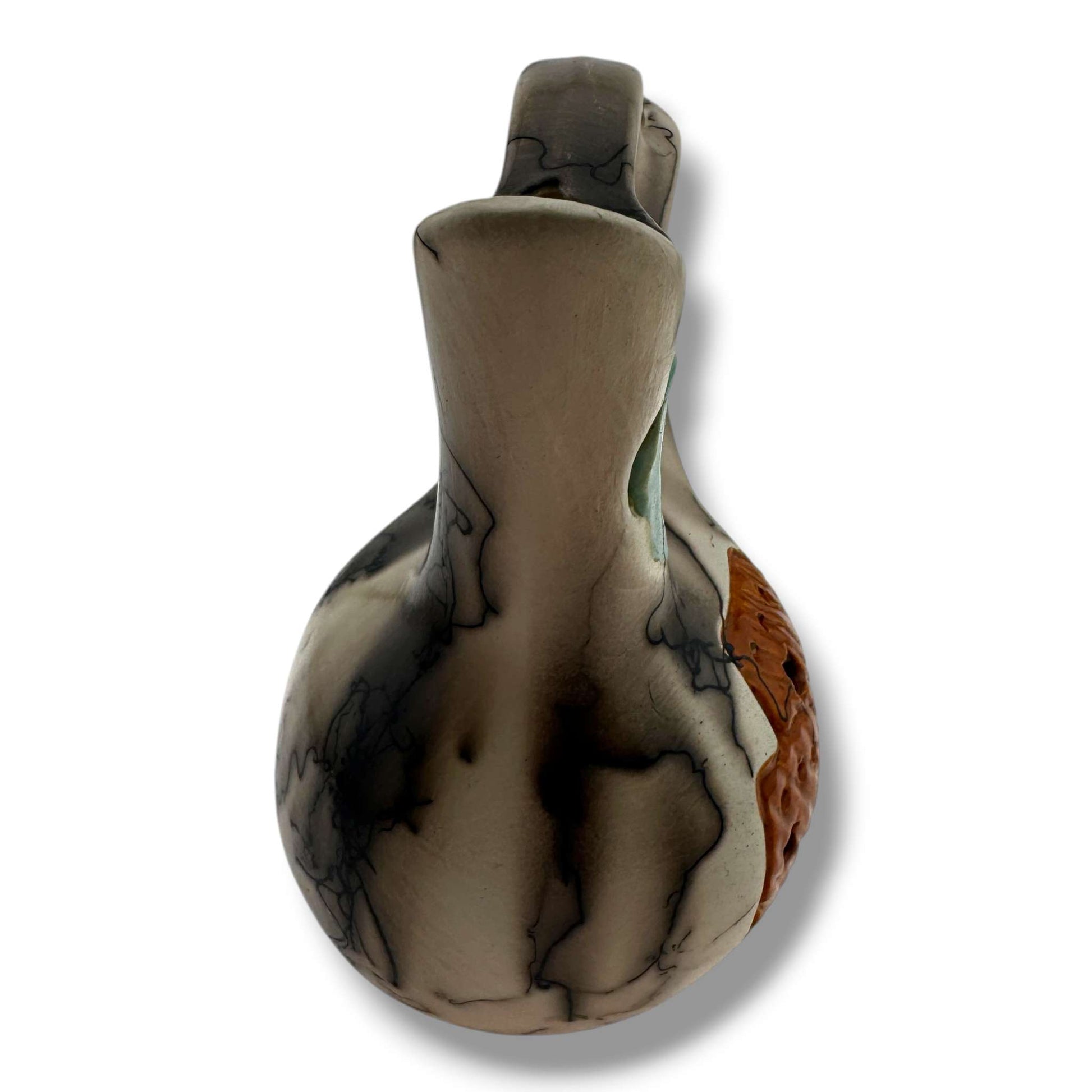 Handcrafted Small Horsehair Wedding Vase with Sculpted Pueblo By Luna - SunWest Treasures