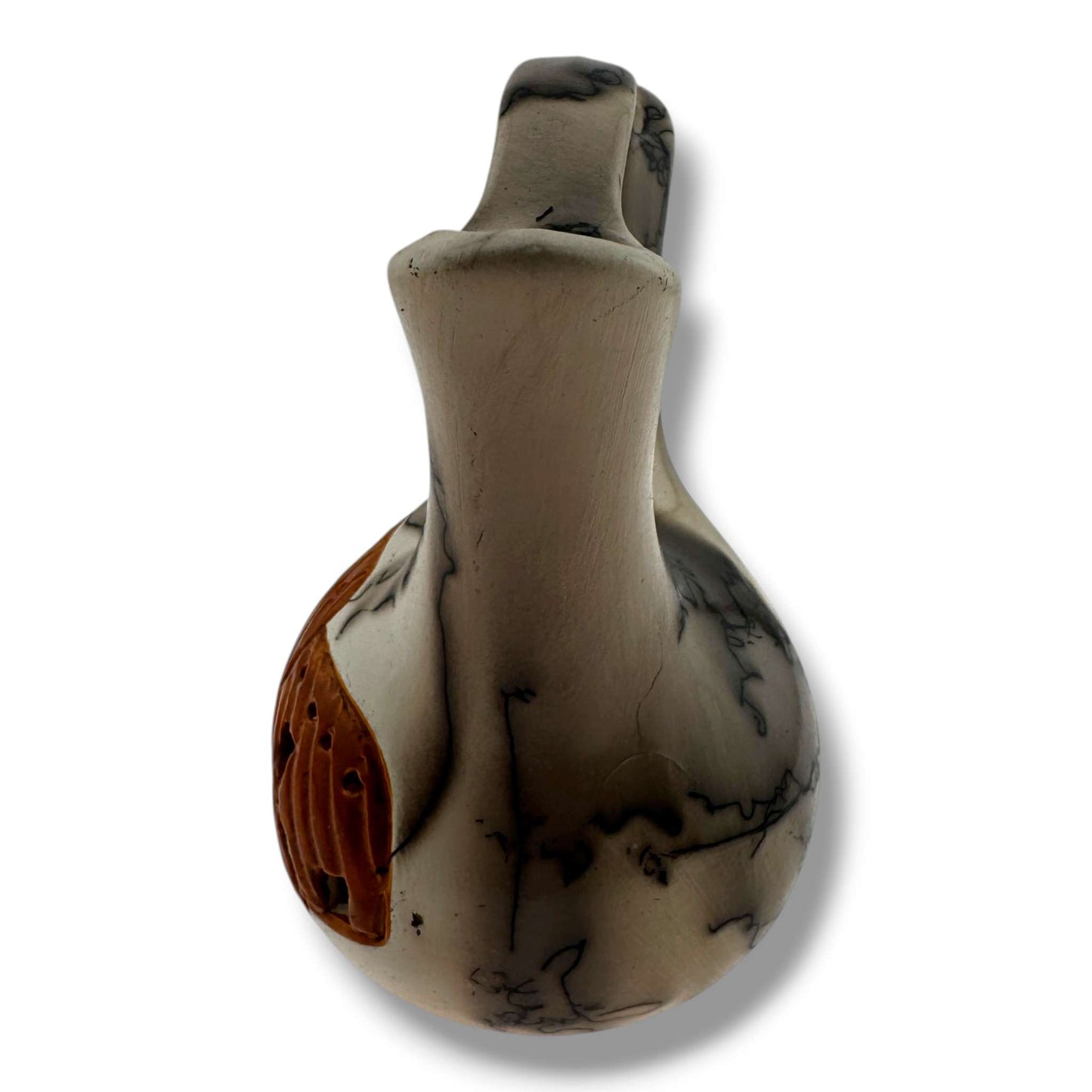 Handcrafted Small Horsehair Wedding Vase with Sculpted Pueblo By Luna - SunWest Treasures