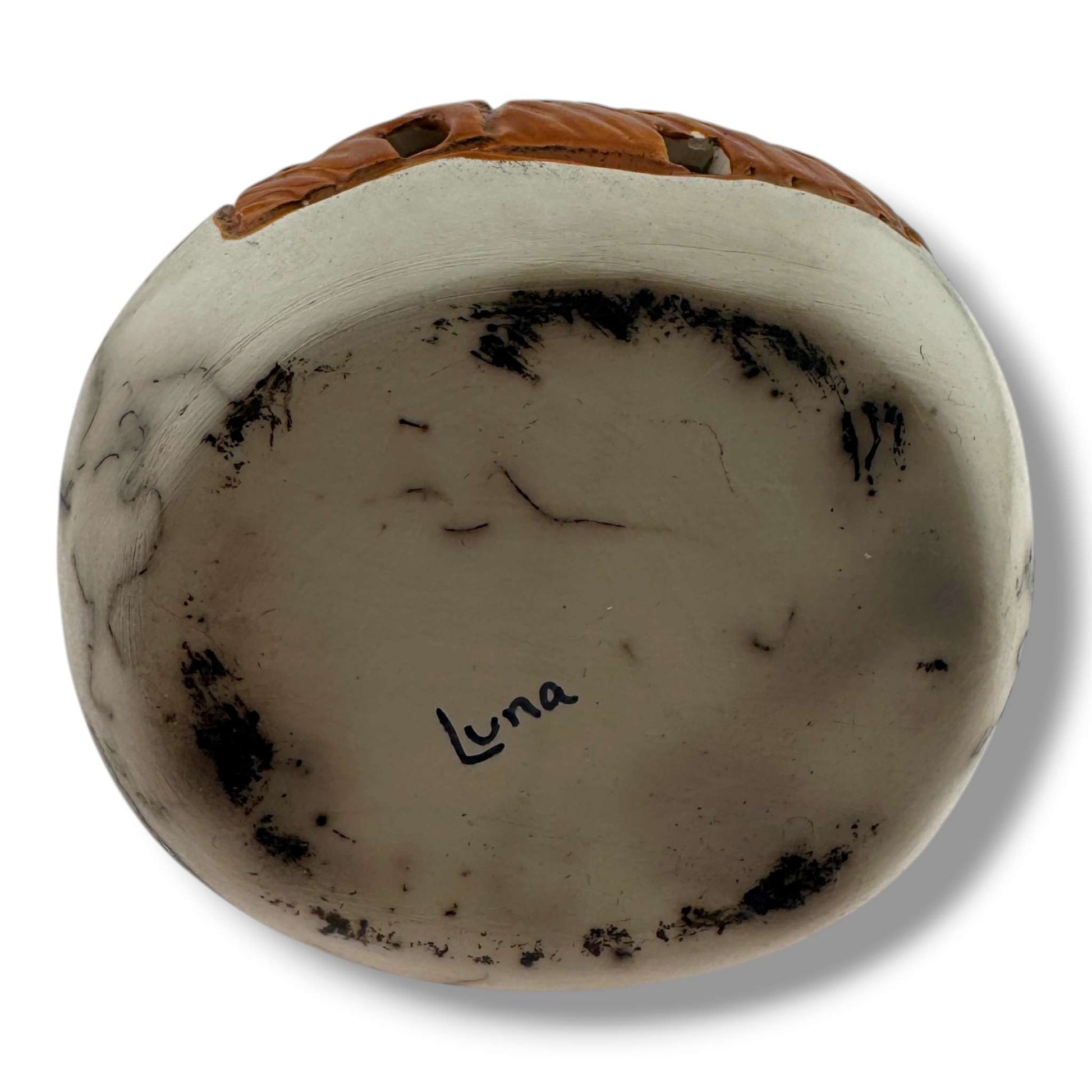 Handcrafted Small Horsehair Wedding Vase with Sculpted Pueblo By Luna - SunWest Treasures