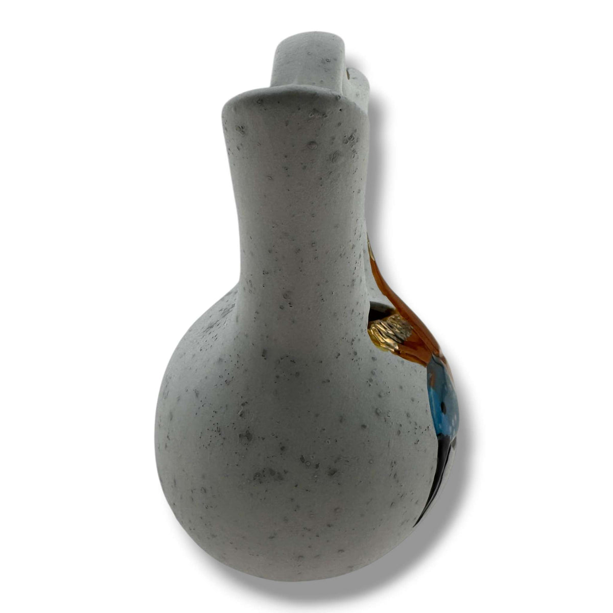 Small Handcrafted Wedding Vase with Sculpted Hummingbird with Liquid Gold By Luna - SunWest Treasures