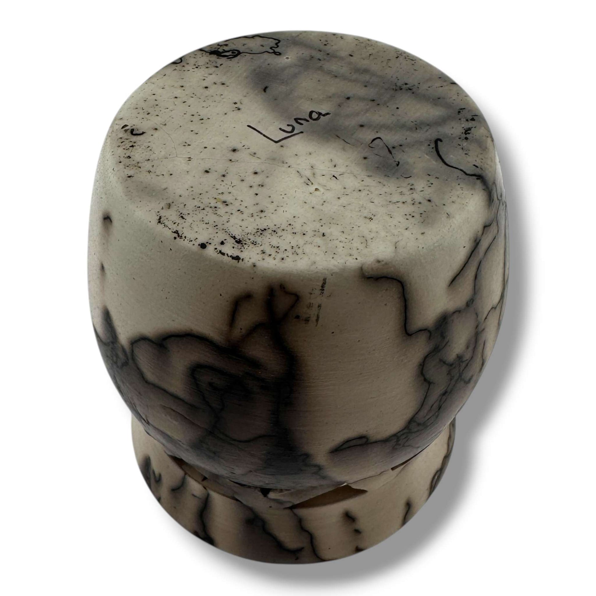 Horsehair Pottery Small Vase with Cutout Leaf Design by Luna - SunWest Treasures