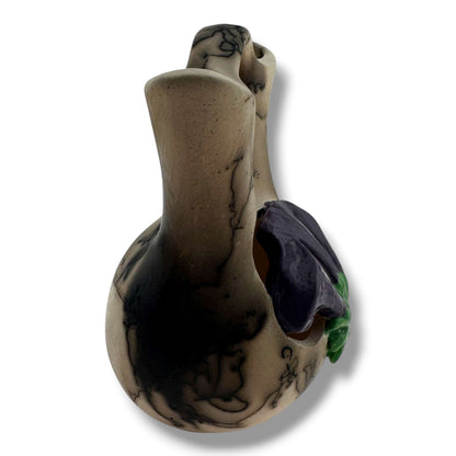 Horsehair Small Wedding Vase with Sculpted Morning Glory by Luna - SunWest Treasures