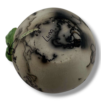 Handcrafted Horsehair Small Seed Pot with Sculpted Praying Hands by Luna - SunWest Treasures