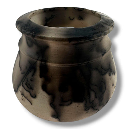 Small Horsehair Seed Pot with Sculpted Pueblo Cliff Dwelling by Luna - SunWest Treasures