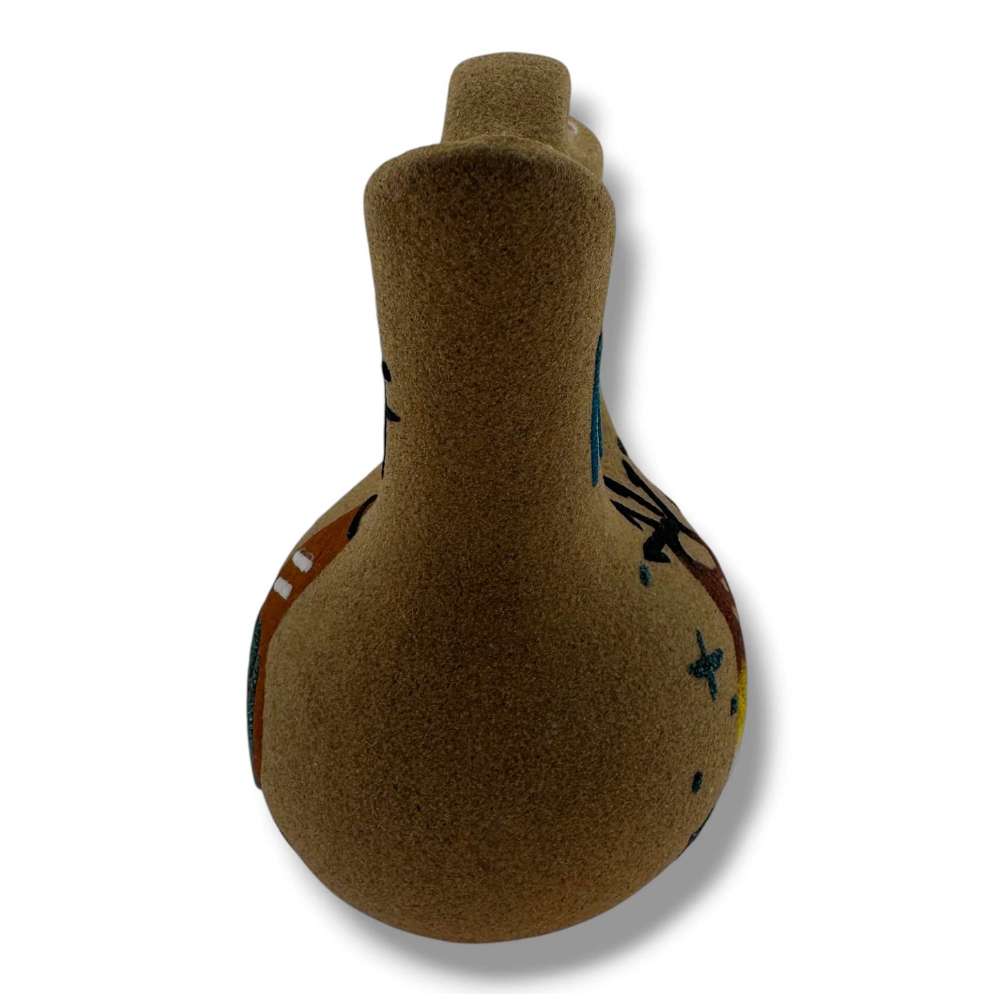 Small Horsehair Wedding Vase with Kokopelli & Pottery Sand Painting Design - SunWest Treasures