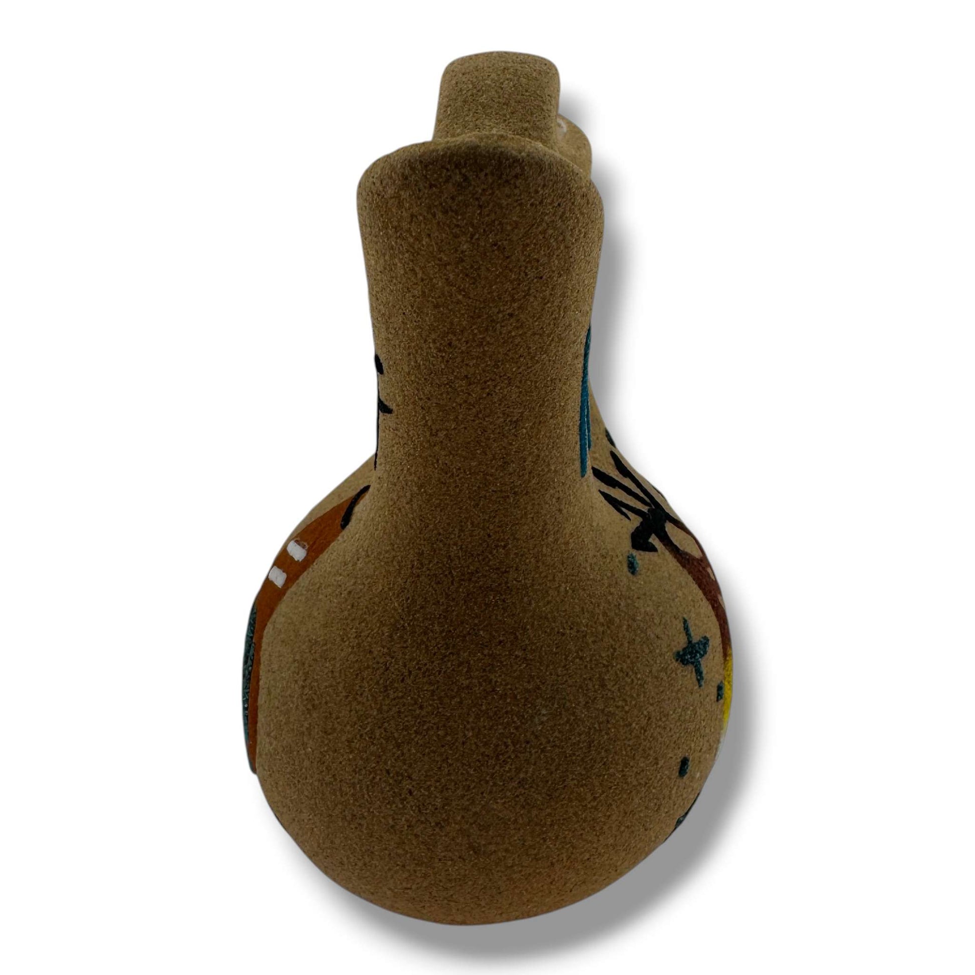 Small Horsehair Wedding Vase with Kokopelli & Pottery Sand Painting Design - SunWest Treasures