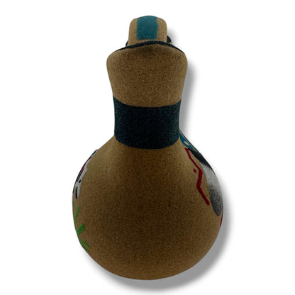 Sand Painted Small Wedding Vase with Bear & Bear Paw Motifs by Molly & Bryan Goldtooth - SunWest Treasures