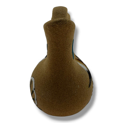 Handcrafted Small Sand Painted Wedding Vase with White Pottery & Grand Canyon Motifs - SunWest Treasures