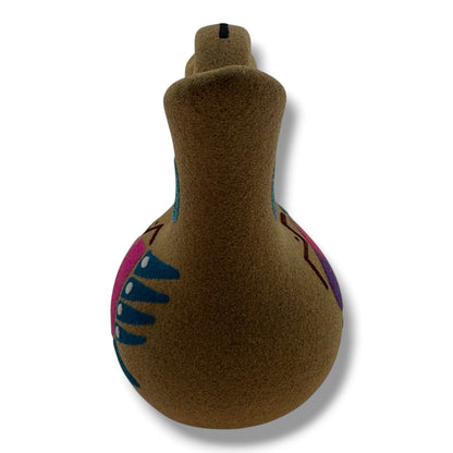 Handcrafted Sand Painted Wedding Vase with Symmetrical Bear Paw Motifs - SunWest Treasures