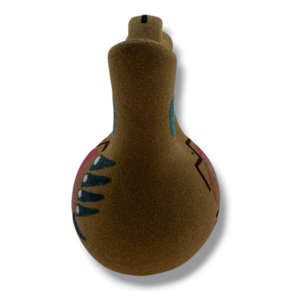 Handcrafted Sand Painted Wedding Vase with Symmetrical Bear Paw Motifs - SunWest Treasures