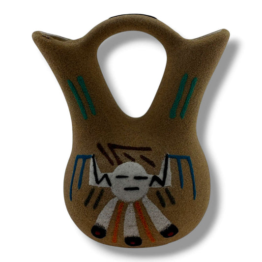 Handcrafted Sand Painted Wedding Vase with Yei Spirit & Bear Paw Motifs - SunWest Treasures