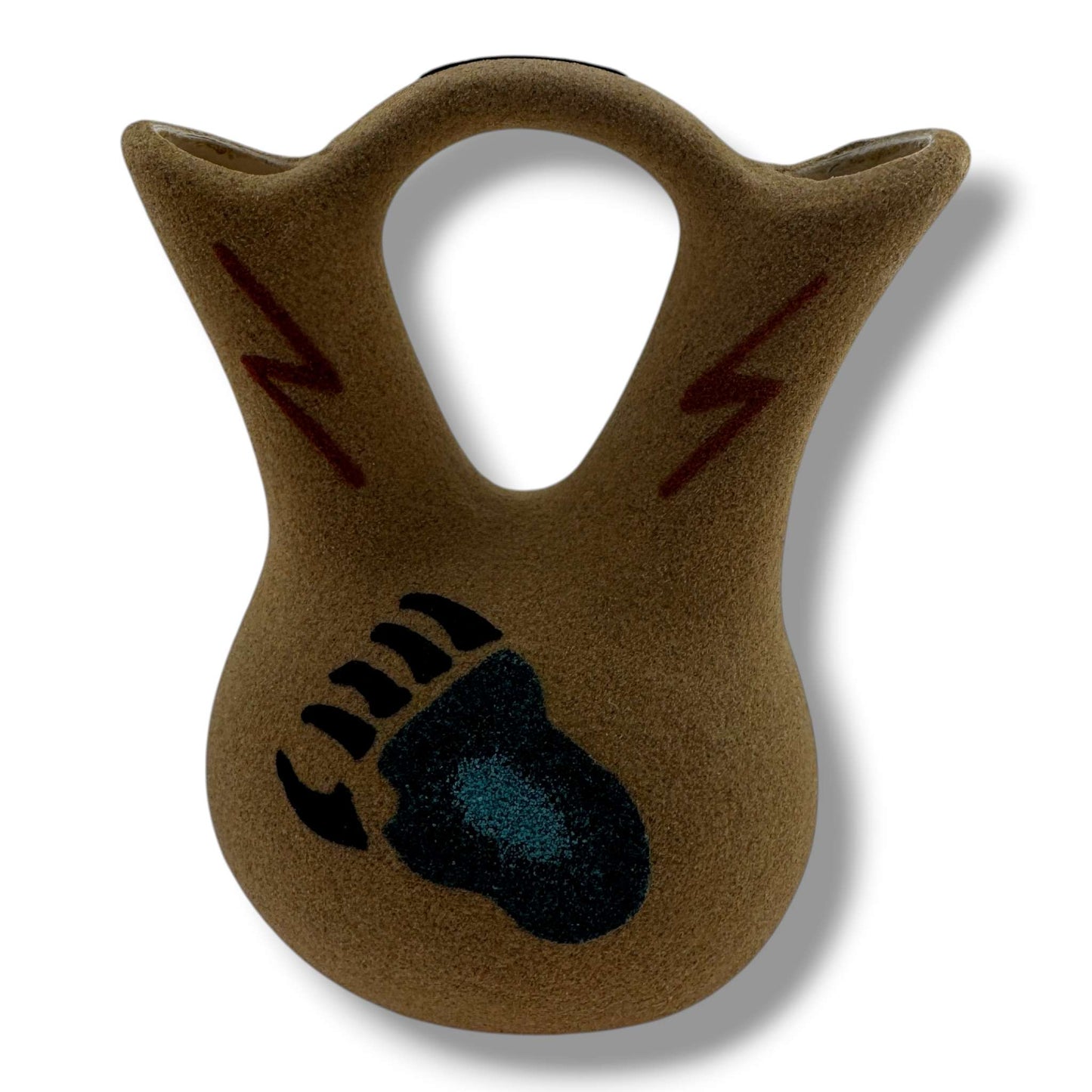Handcrafted Sand Painted Wedding Vase with Yei Spirit & Bear Paw Motifs - SunWest Treasures