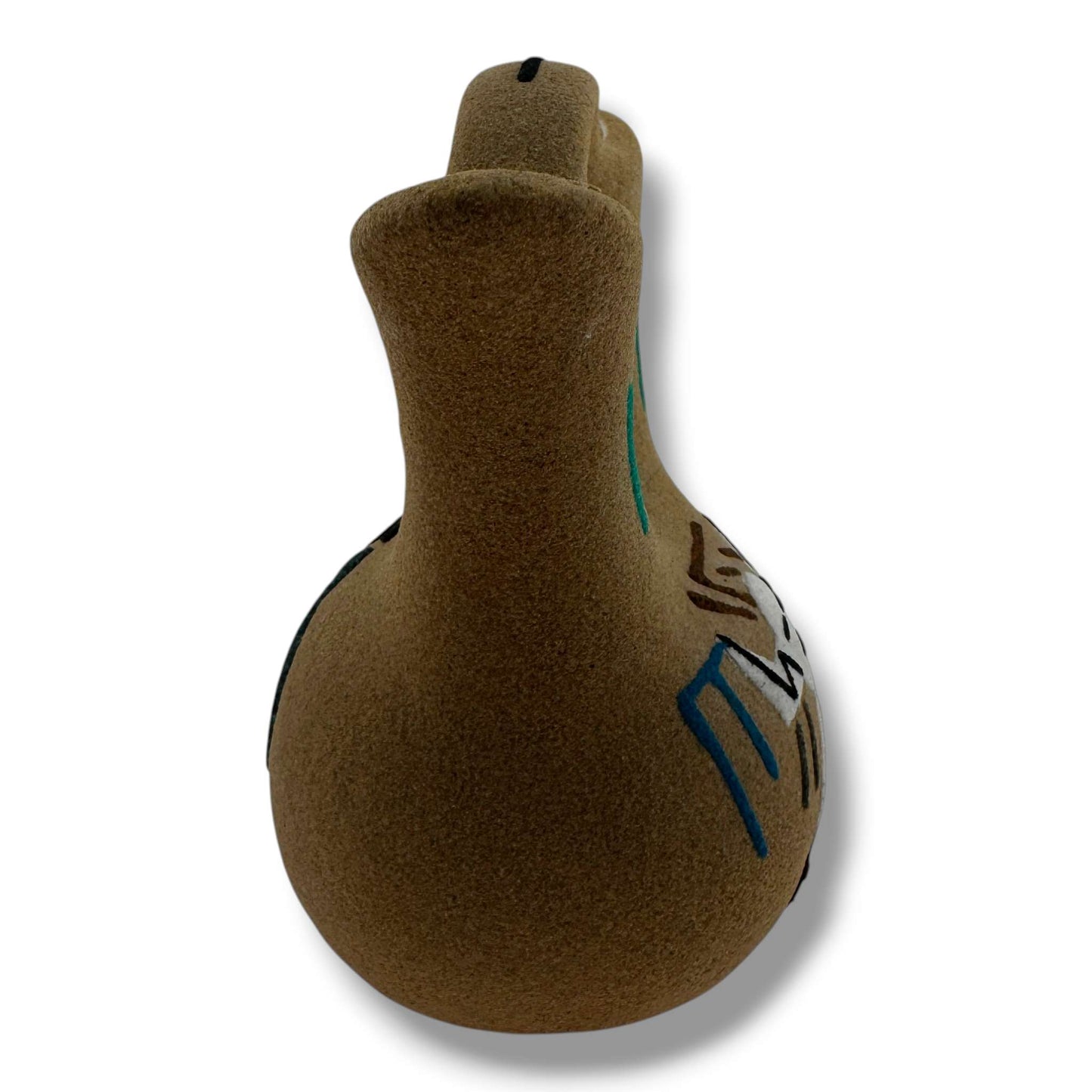 Handcrafted Sand Painted Wedding Vase with Yei Spirit & Bear Paw Motifs - SunWest Treasures