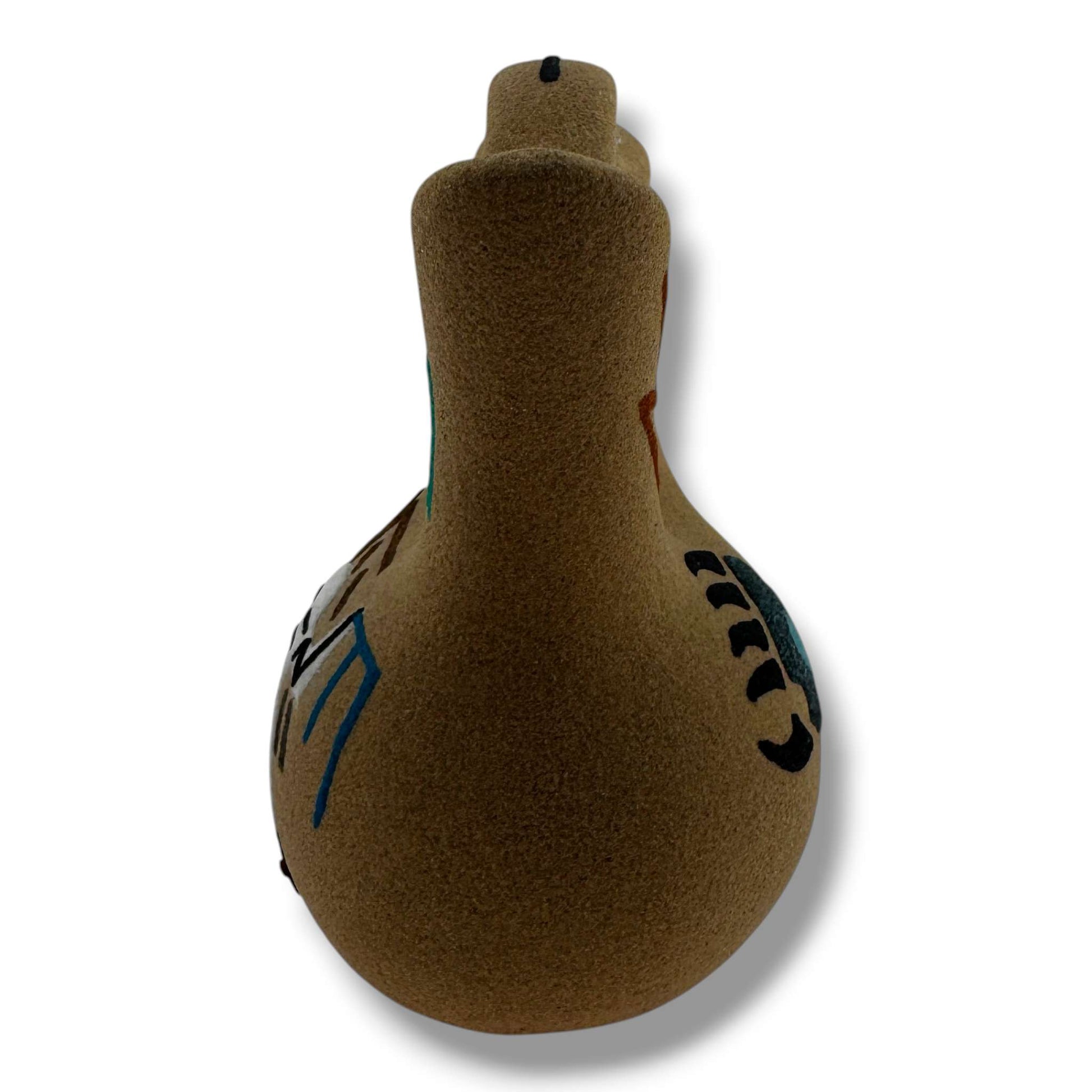 Handcrafted Sand Painted Wedding Vase with Yei Spirit & Bear Paw Motifs - SunWest Treasures