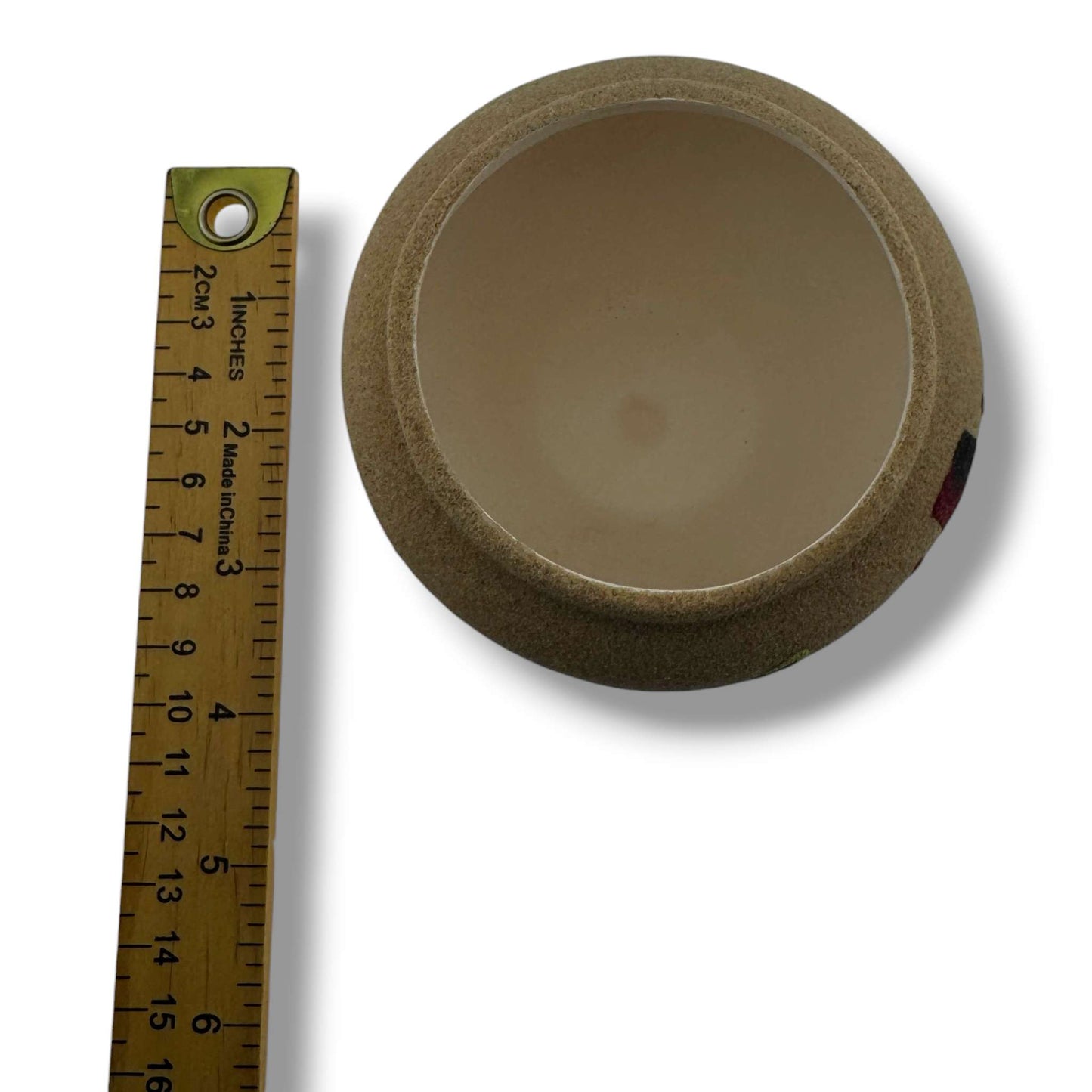 Small Handcrafted Sand Painted Seed Pot with Canyon & Geometric Mesa Motifs - SunWest Treasures