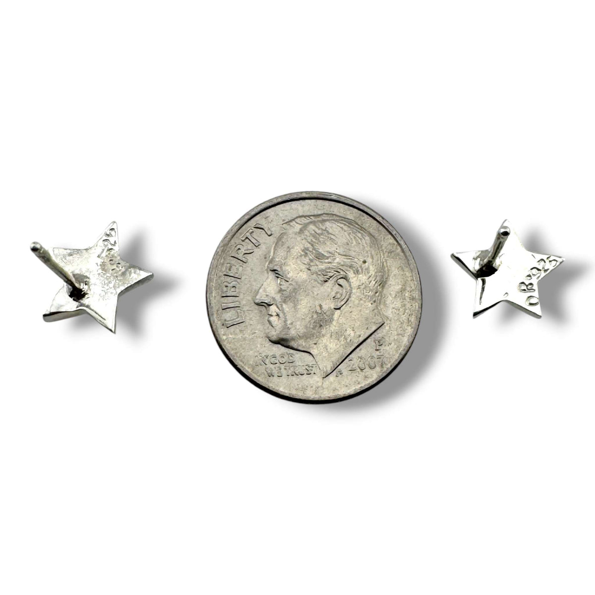 Handcrafted Sterling Silver Inlay Star Post Stud Earrings - SunWest Treasures
