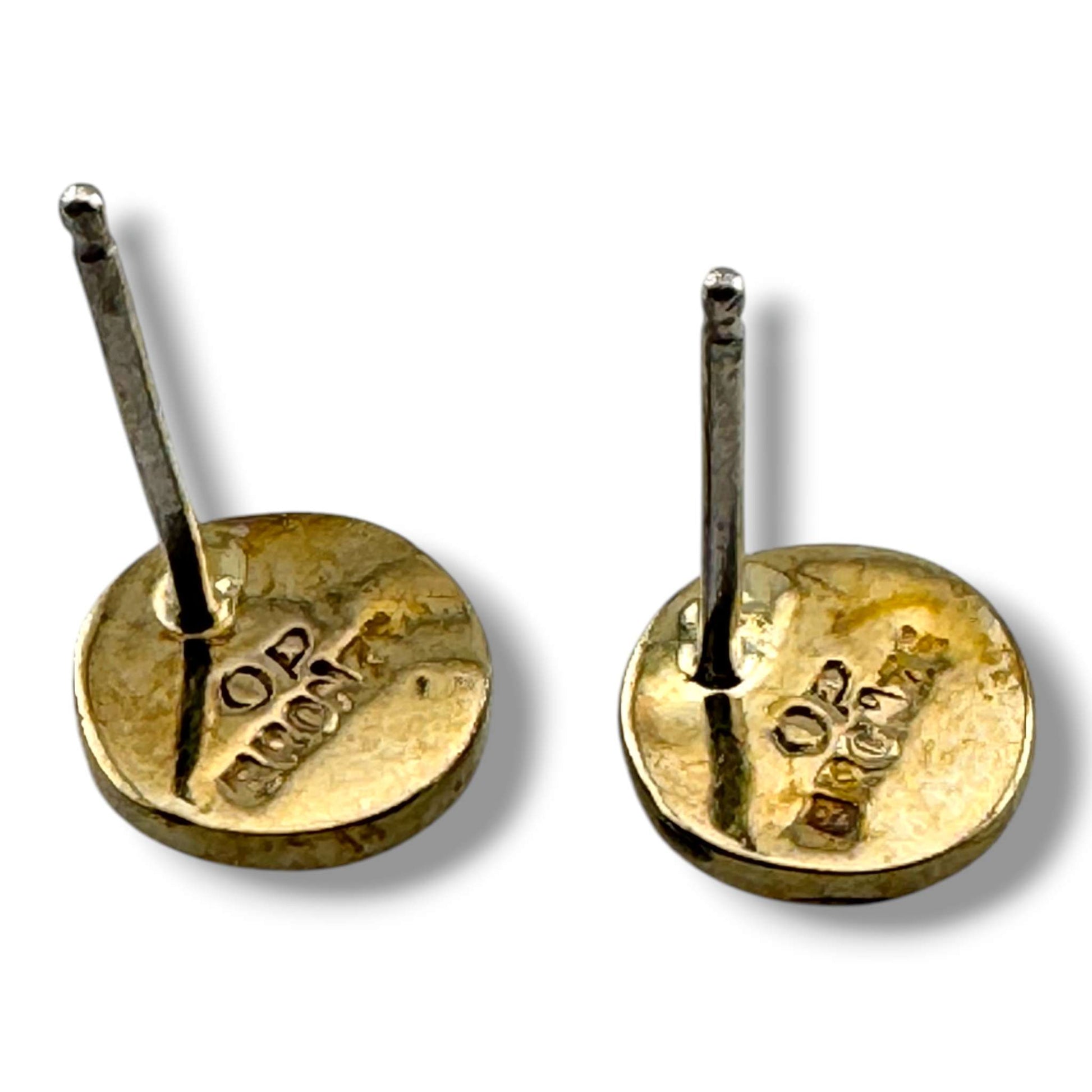 Bronze Sunface Inlay Stone with Opal Post Stud Earrings - SunWest Treasures