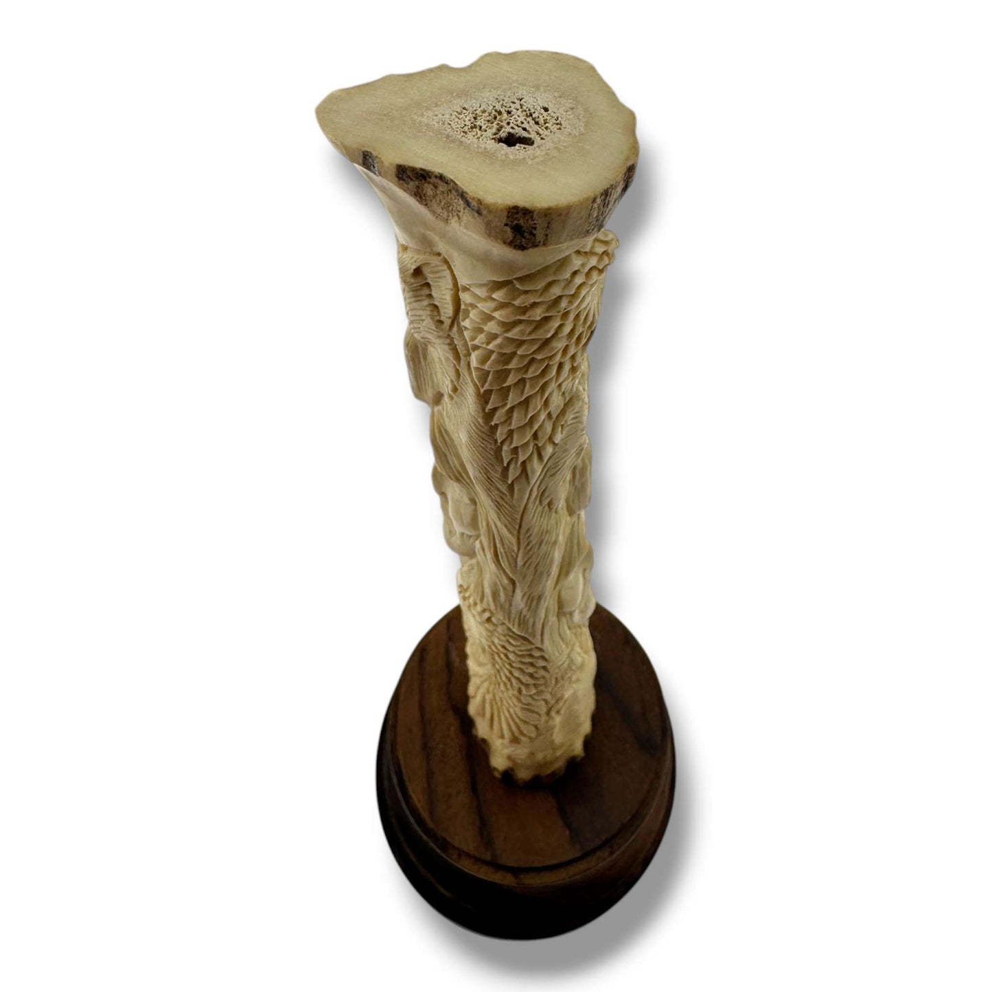 Hand Carved Chief & Wildlife Totem Figurine on Wood Base | Artisan Sculpture - SunWest Treasures