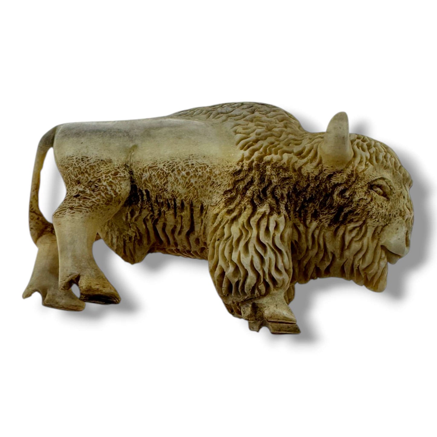 Hand Carved Buffalo Figurine | American Bison Artisan Sculpture - SunWest Treasures