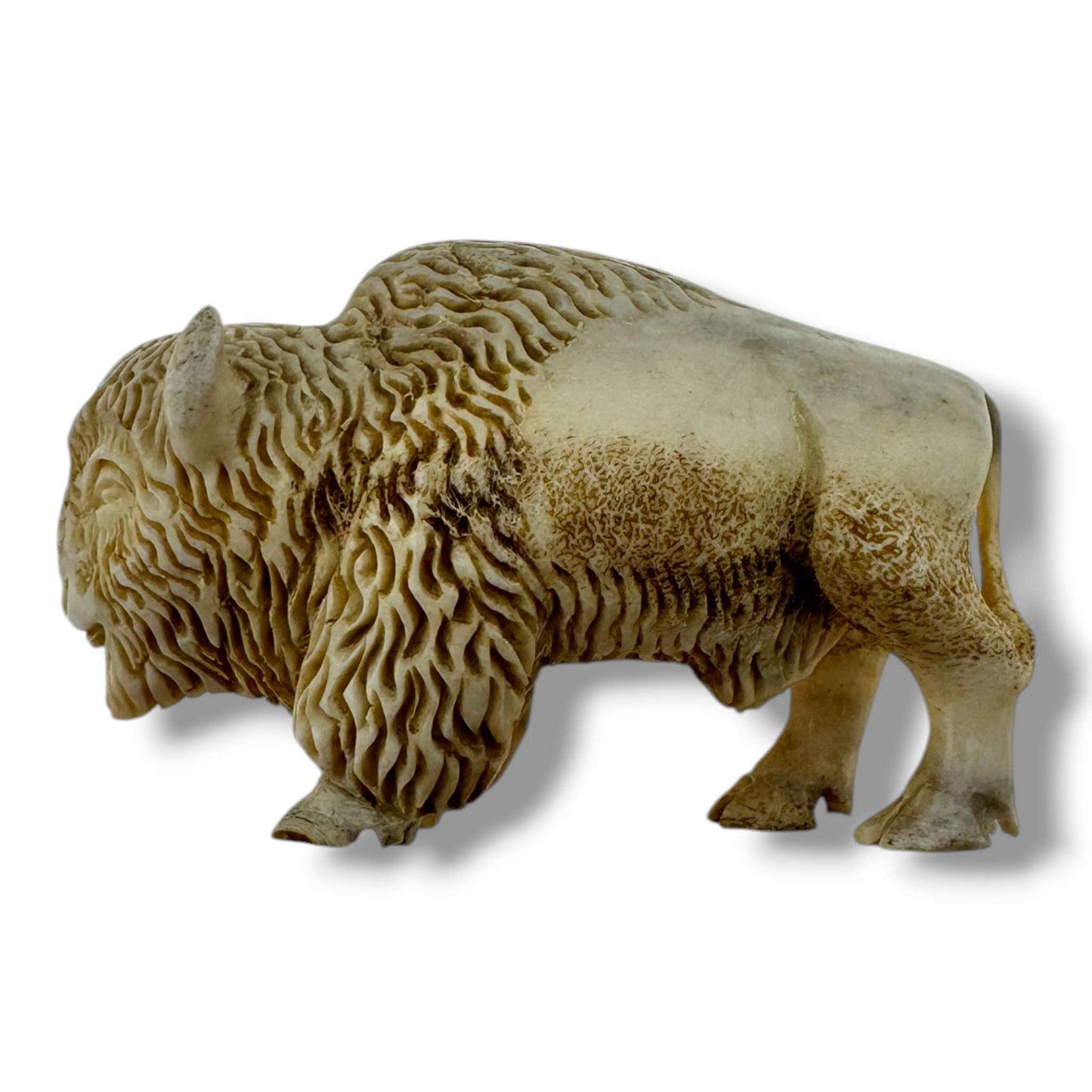 Hand Carved Buffalo Figurine | American Bison Artisan Sculpture - SunWest Treasures