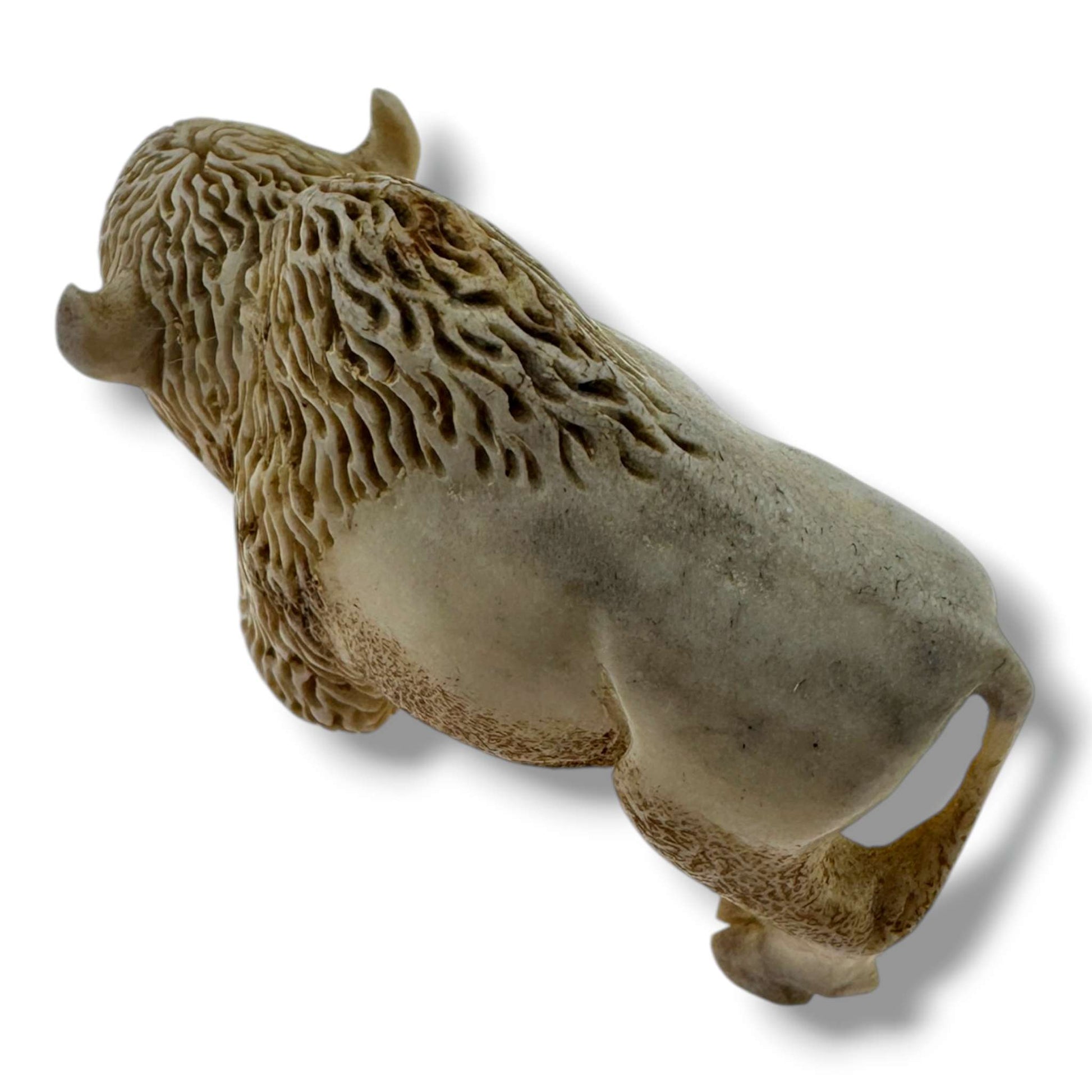 Hand Carved Buffalo Figurine | American Bison Artisan Sculpture - SunWest Treasures