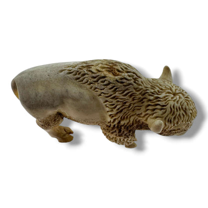 Hand Carved Buffalo Figurine | American Bison Artisan Sculpture - SunWest Treasures