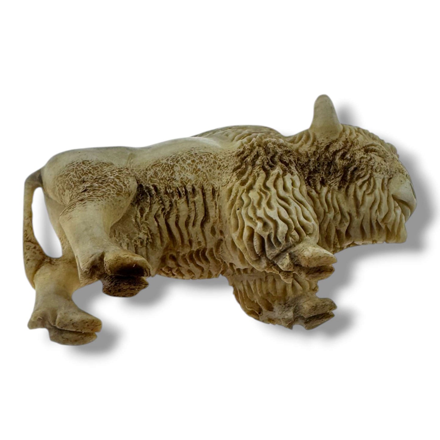 Hand Carved Buffalo Figurine | American Bison Artisan Sculpture - SunWest Treasures