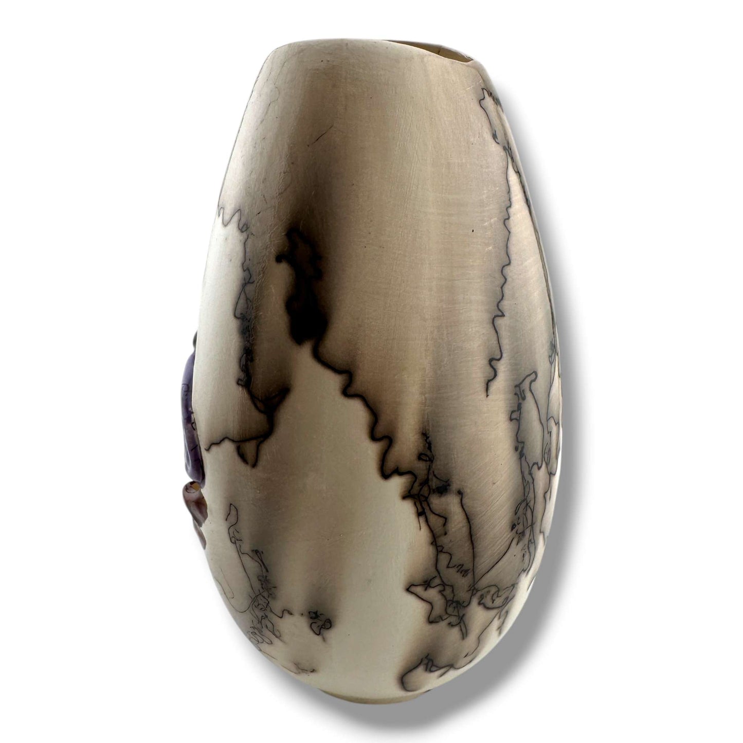 Horse Hair Vase with Purple Butterfly by Luna