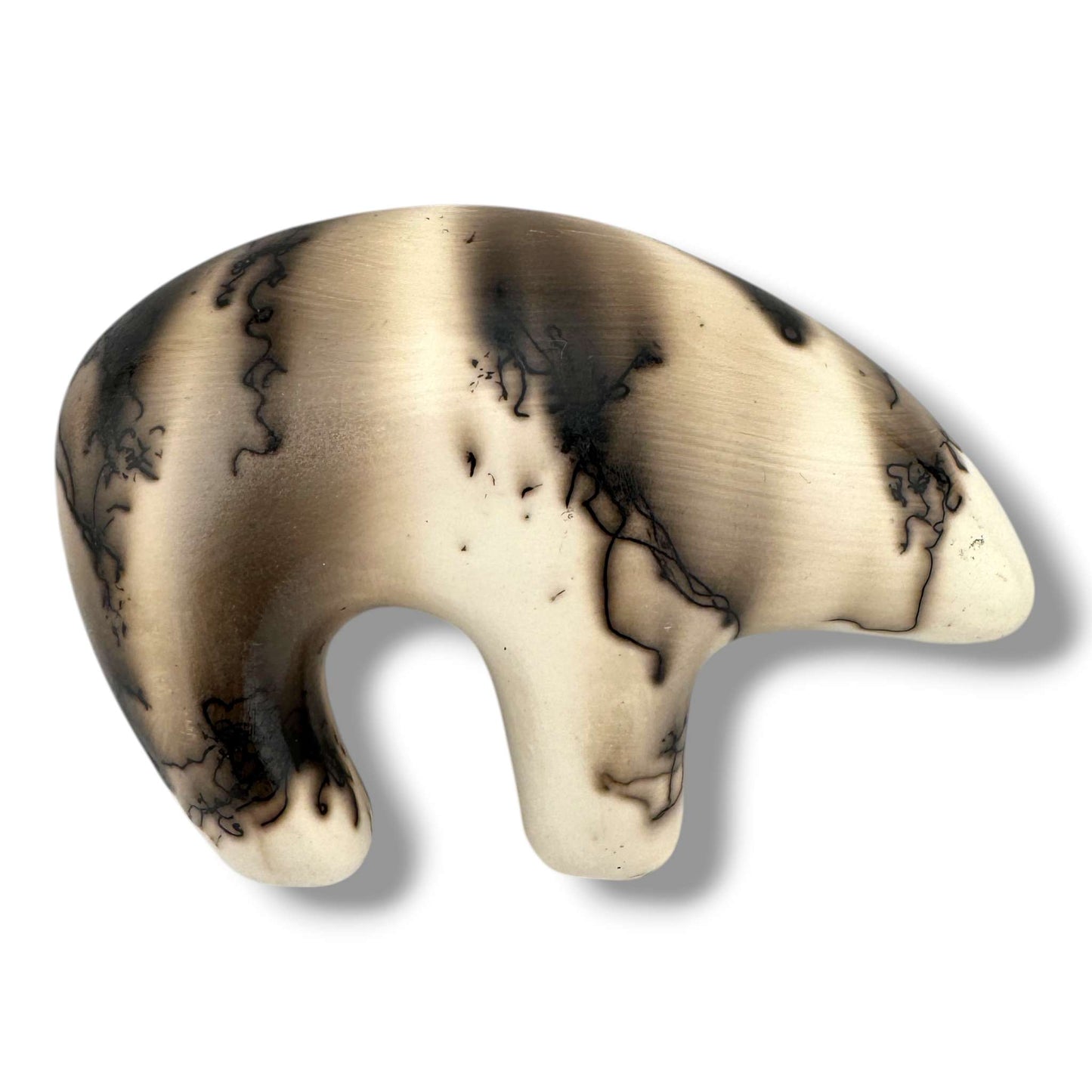Horse Hair Bear Pottery with Hummingbird by Luna