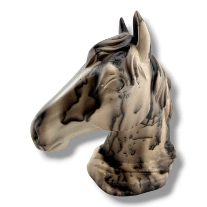 Horse Hair Horse Head Bust Sculpture by Luna