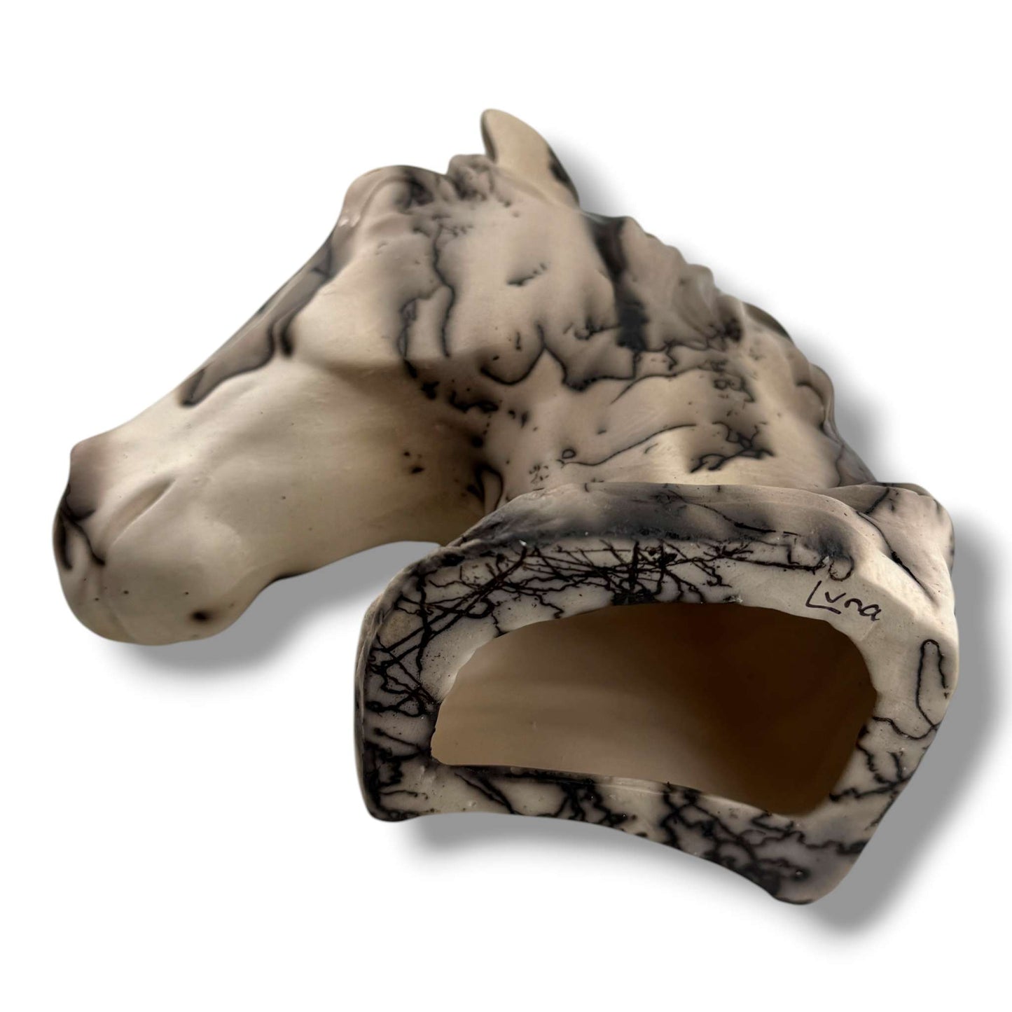 Horse Hair Horse Head Bust Sculpture by Luna