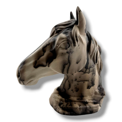 Horse Hair Horse Head Bust Sculpture by Luna