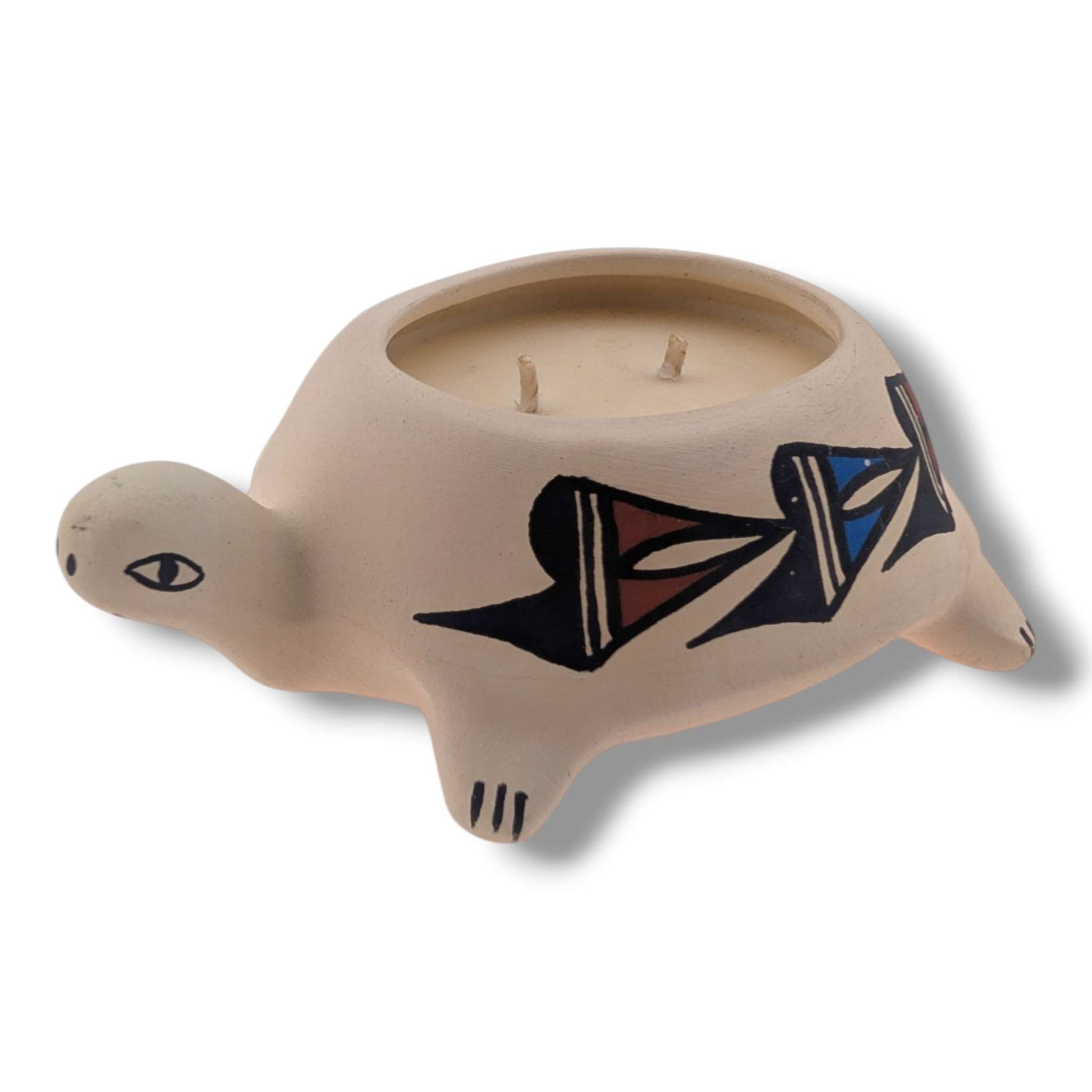 Acoma Turtle Pottery Candle by Mickey | Handcrafted Pueblo Art - SunWest Treasures