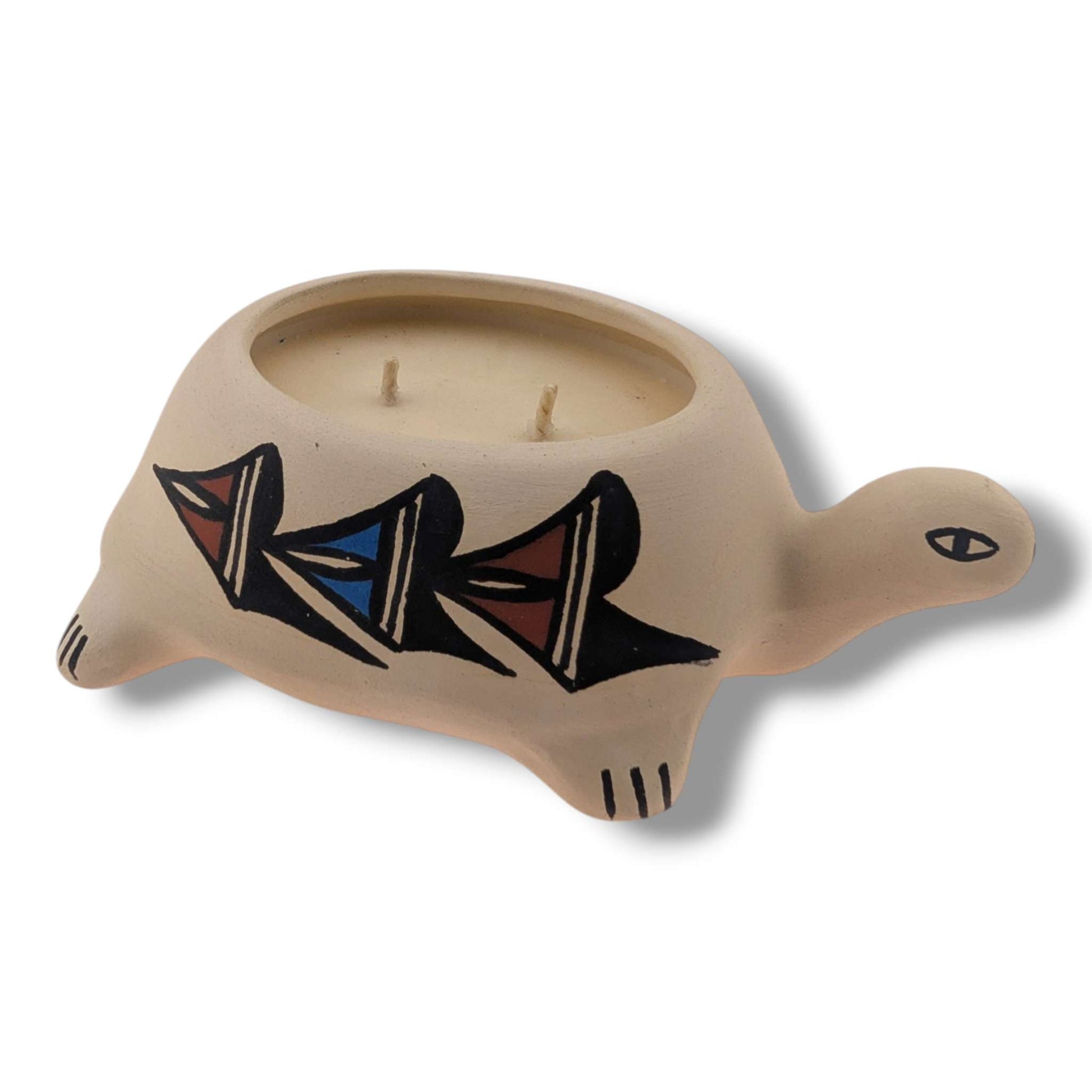 Acoma Turtle Pottery Candle by Mickey | Handcrafted Pueblo Art - SunWest Treasures