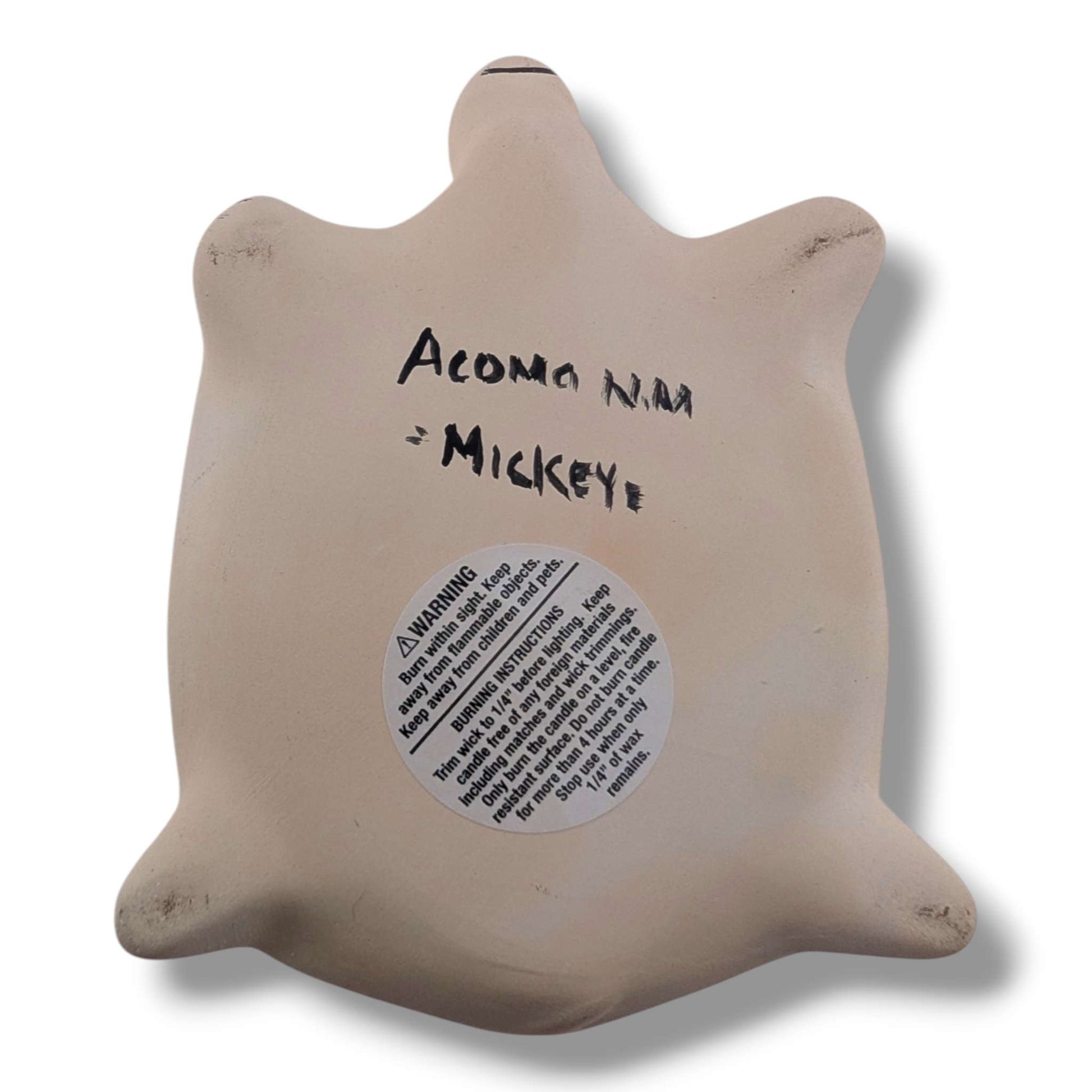 Acoma Turtle Pottery Candle by Mickey | Handcrafted Pueblo Art - SunWest Treasures