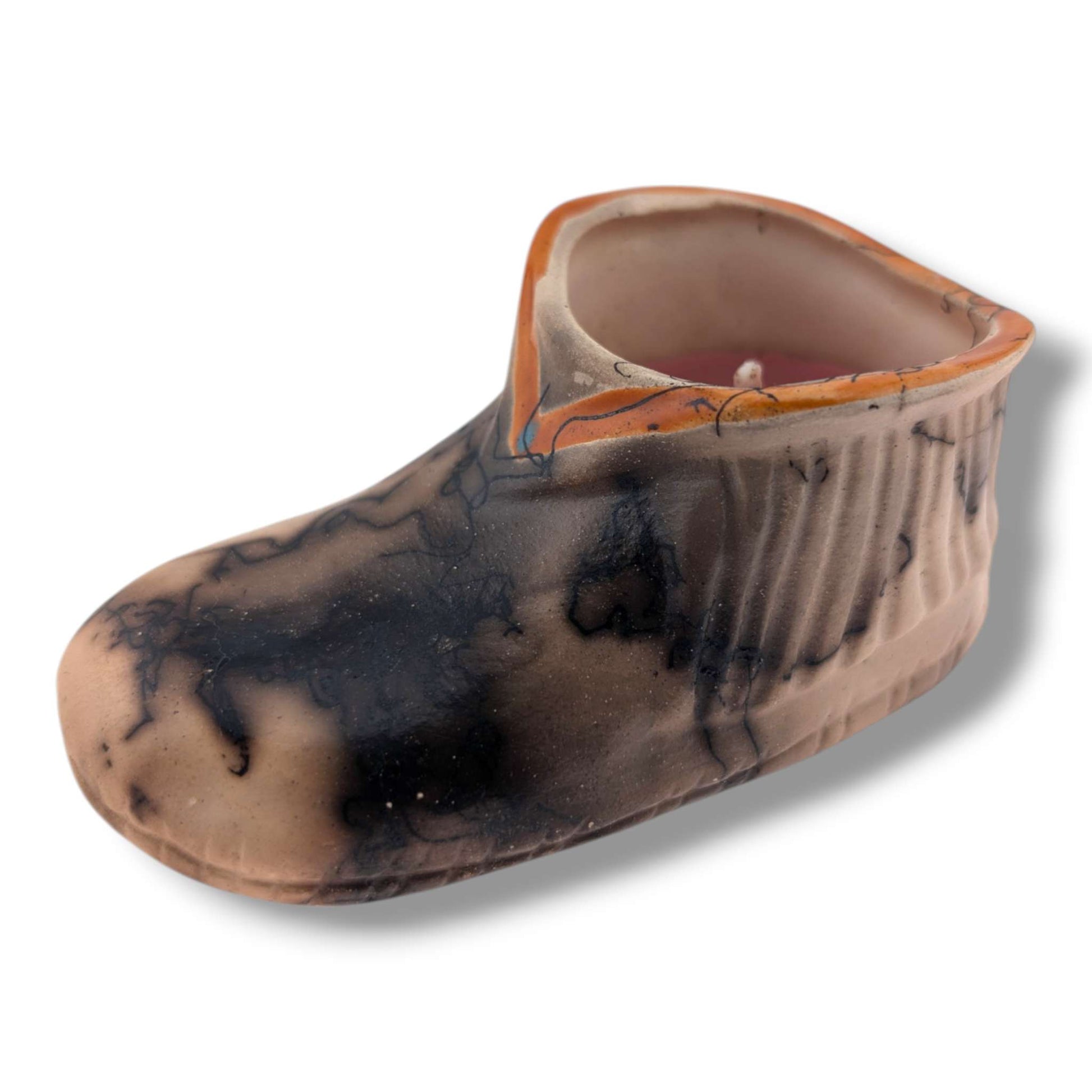 Horsehair Moccasin Pottery Candle by Luna | Handcrafted Southwest Art - SunWest Treasures