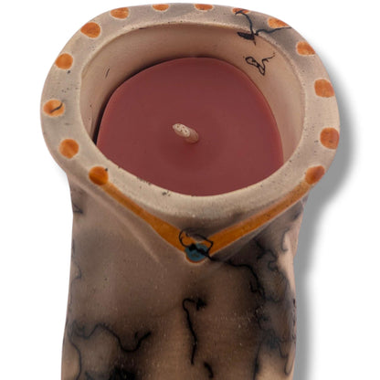 Horsehair Moccasin Pottery Candle by Luna | Handcrafted Southwest Art - SunWest Treasures